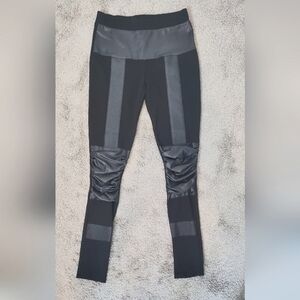 💚5/$25 Kali Rose Black Faux Leather Moto Sexy Leggings Pants Size Large